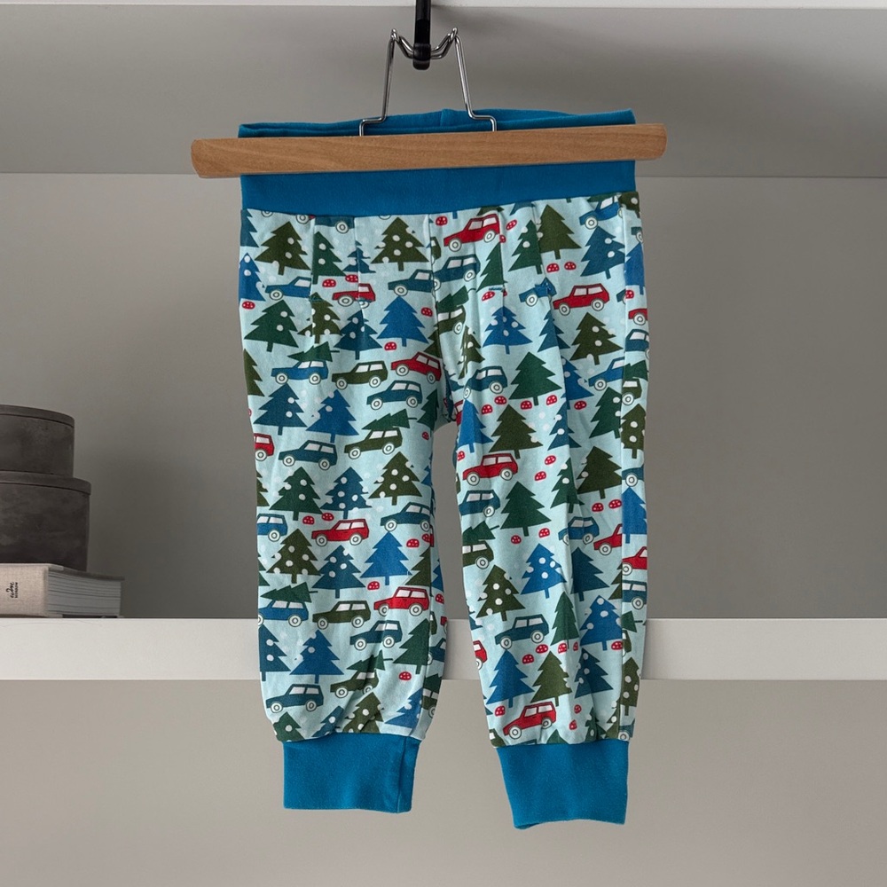 Blue Tree & Truck Print Kids Pajama Pants